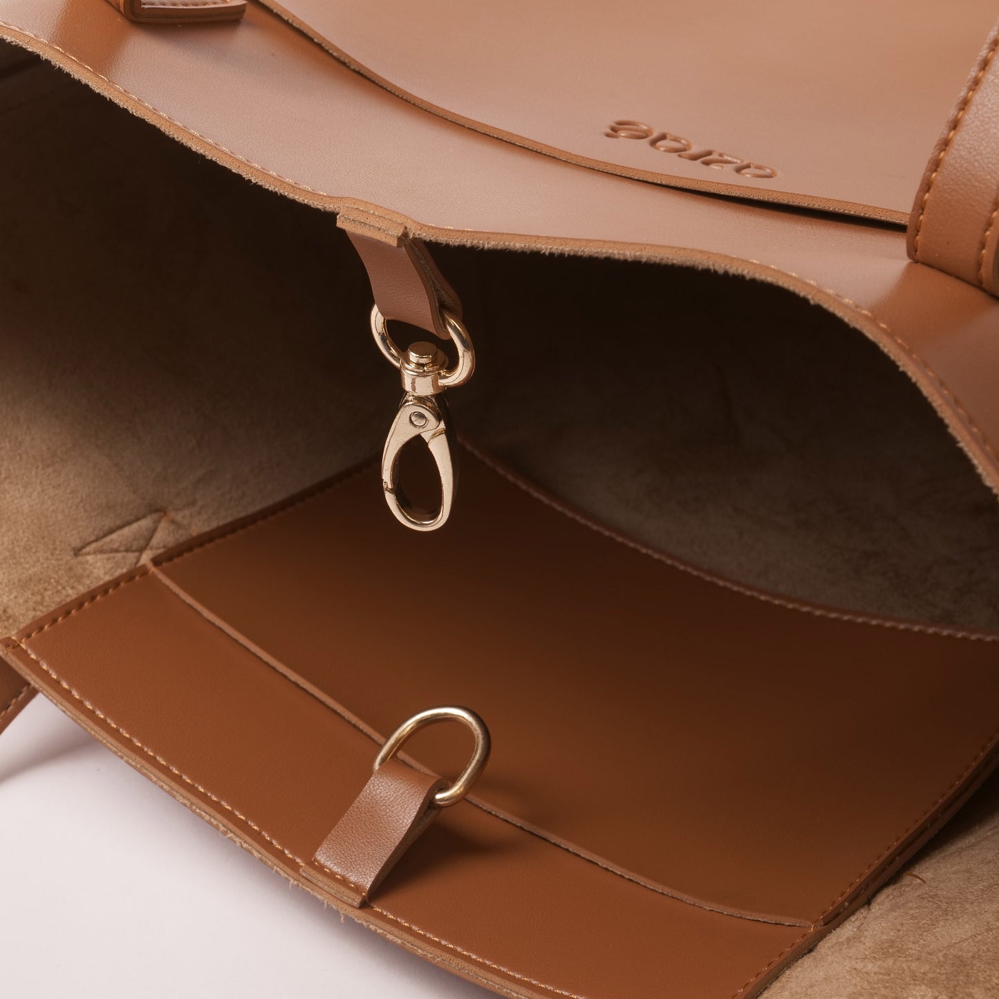 Azraè Classic Camel Micro Rexine Handbag