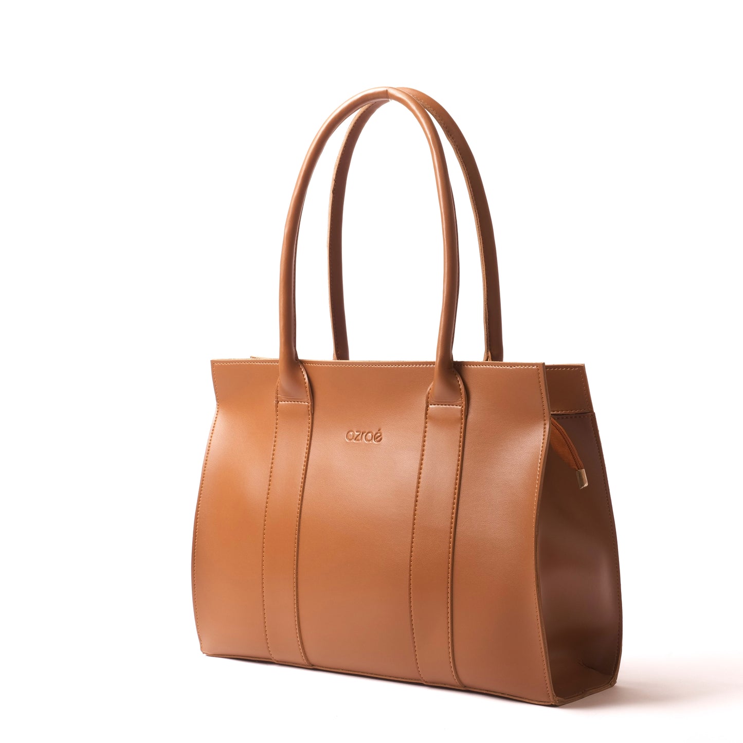 Azraè Classic Camel Micro Rexine Handbag with Pouch
