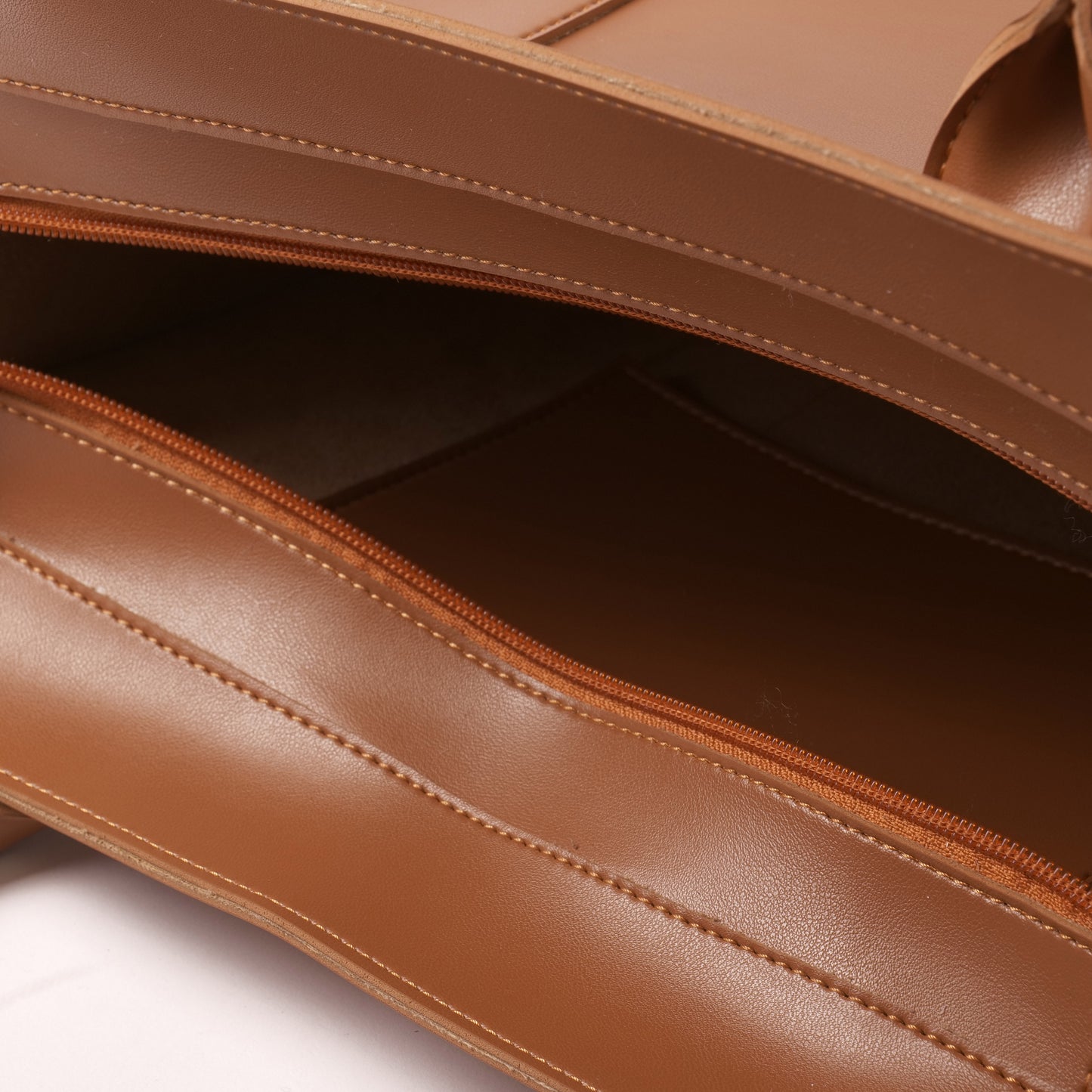 Azraè Classic Camel Micro Rexine Handbag with Pouch
