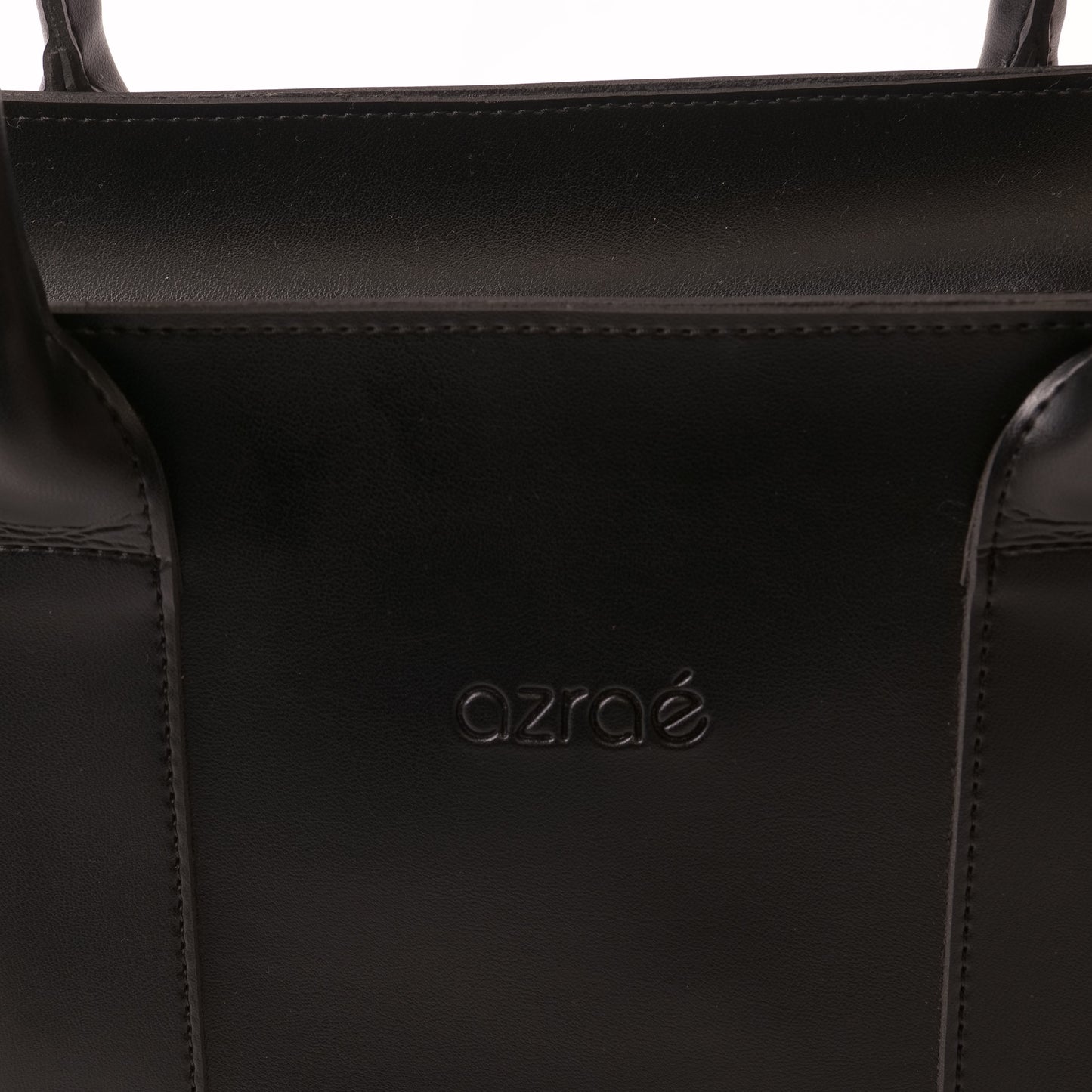 Azraè Black Micro Rexine Tote Bag