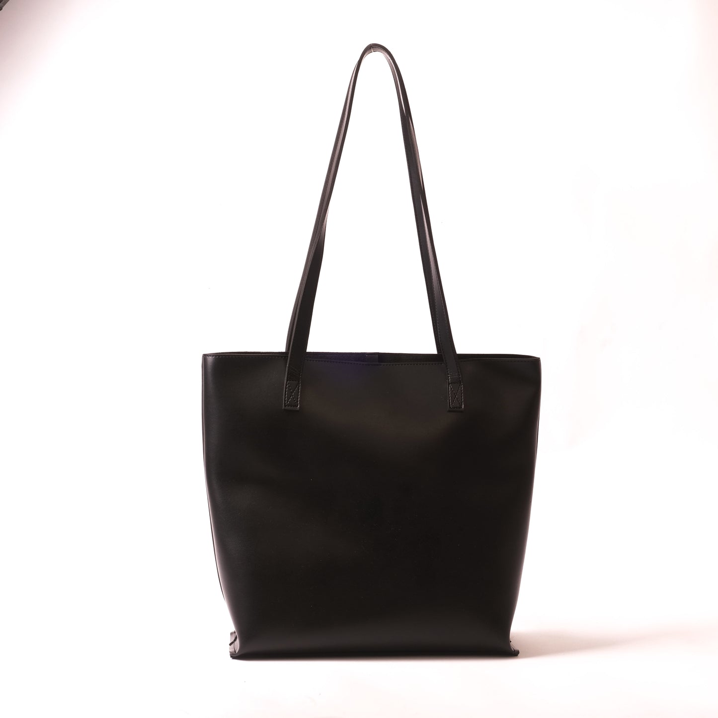 Azraè Black Micro Rexine Tote Bag