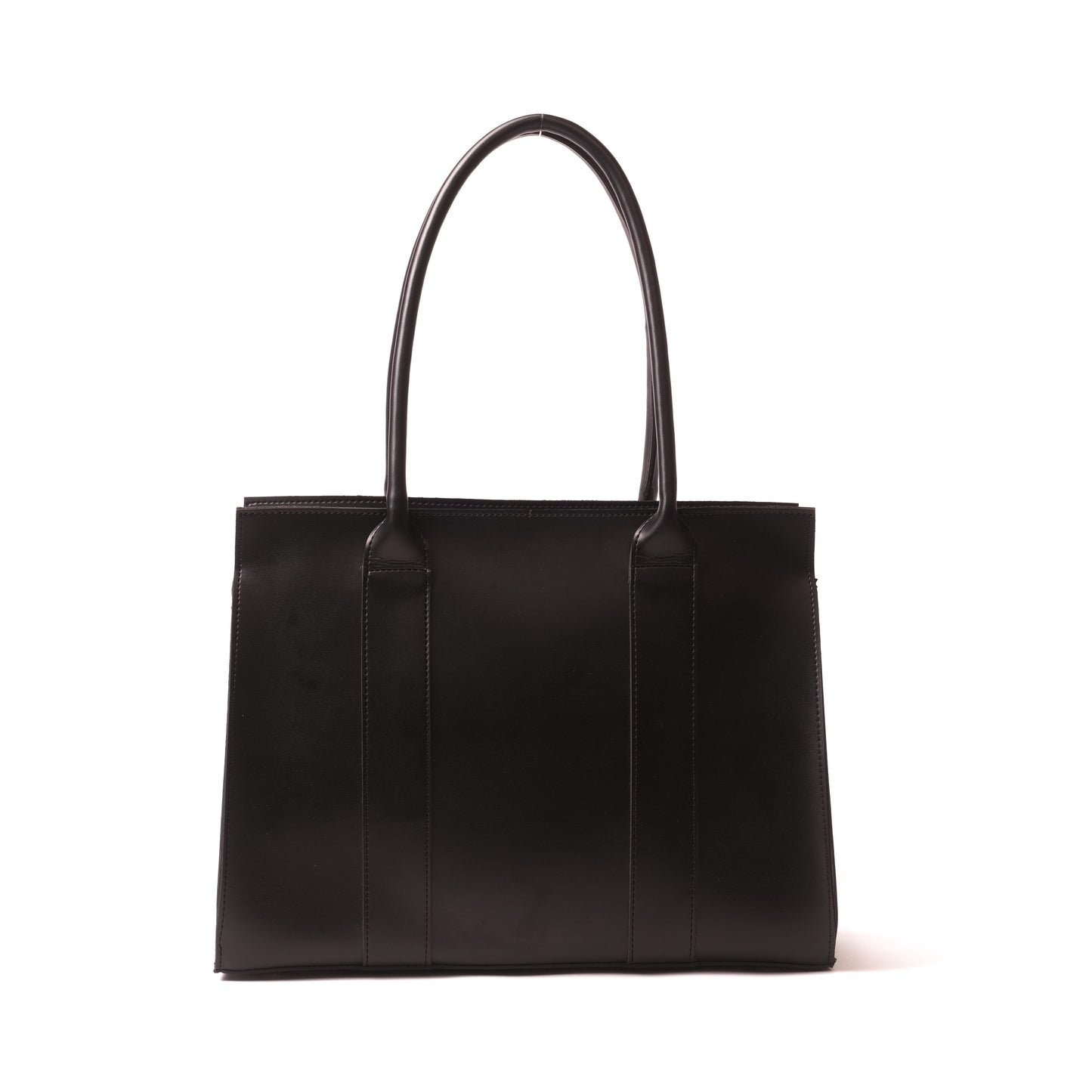 Azraè Elegant Black Micro Rexine Tote Bag with Matching Pouch