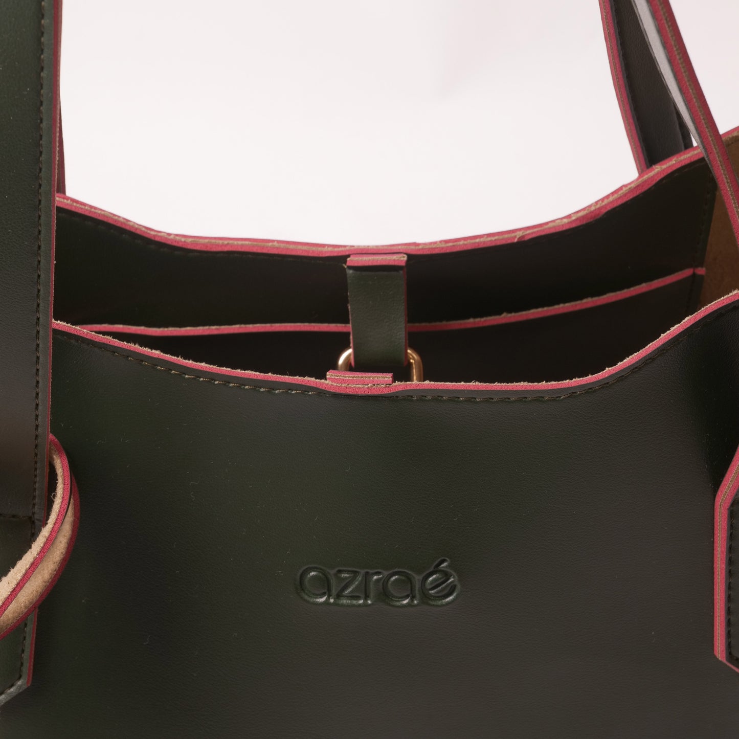 Azraè Coach Green Tote Bag with Red Trim
