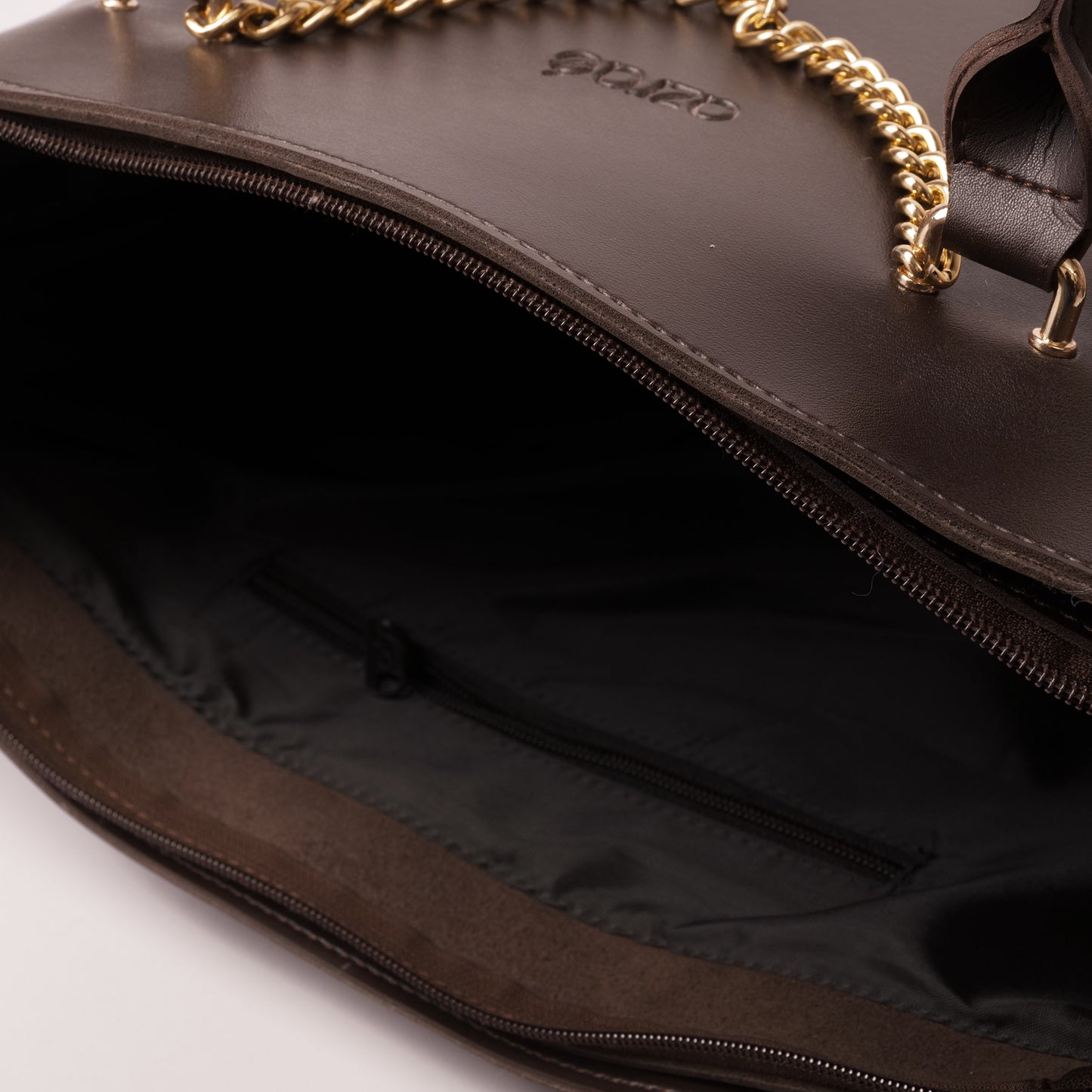 Azraè Chocolate Brown Micro Rexine Tote Bag with Pouch