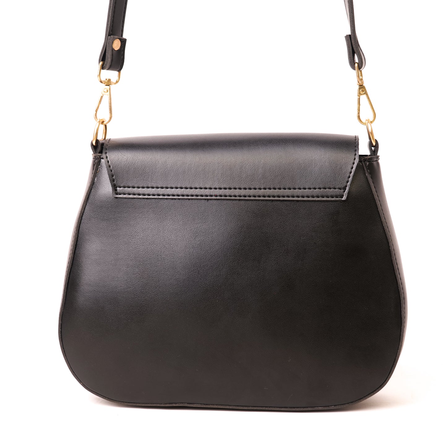 Azraè Black Micro Rexine Saddle Bag