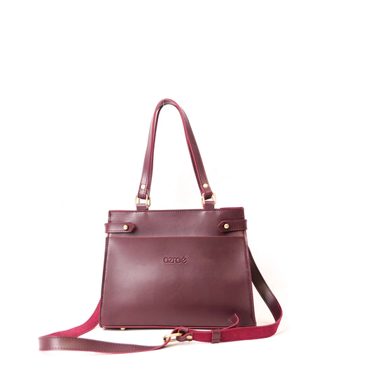 Azraè Burgundy Tote Bag with Matching Zipper Pouch
