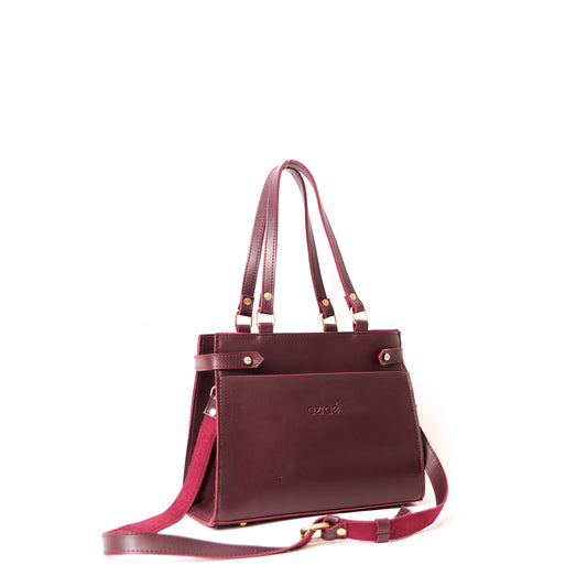 Azraè Burgundy Tote Bag with Matching Zipper Pouch