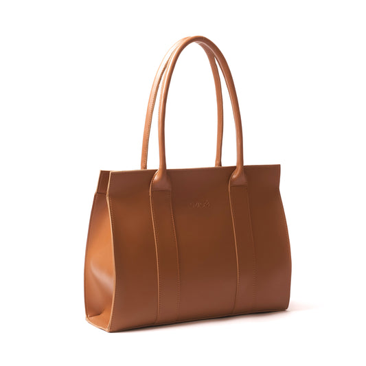 Azraè Classic Camel Micro Rexine Handbag with Pouch